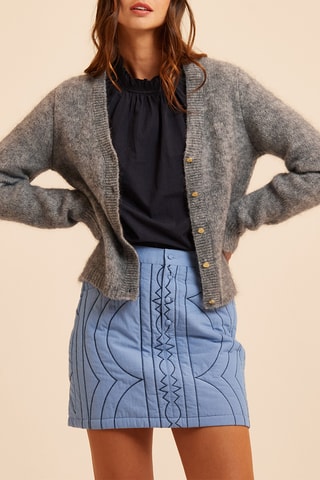 Gilet en mohair et laine - Gris chiné