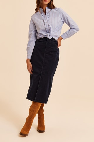 Jupe midi en jean - Indigo