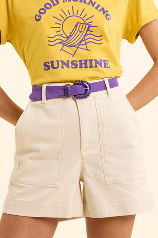 Short en jean - Ecru
