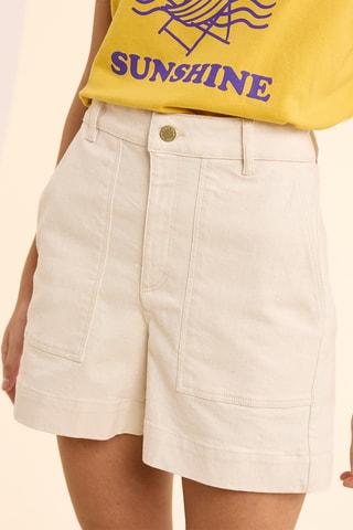 Short en jean - Ecru
