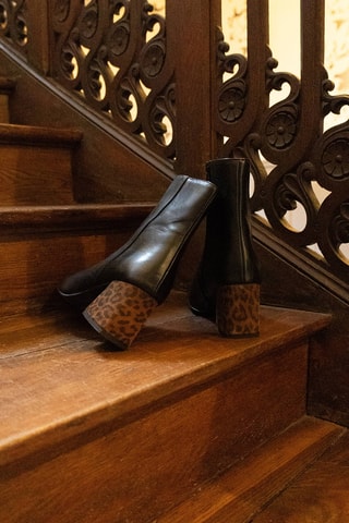 Bottines en cuir de veau - Noir