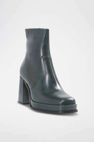 Bottines en cuir - Vert-gris