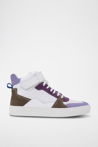 Baskets montantes en cuir de veau - Blanc