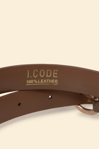 Ceinture en cuir de veau nubuck - Doré