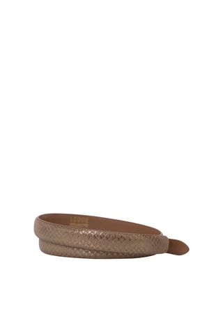 Ceinture en cuir de veau nubuck - Doré