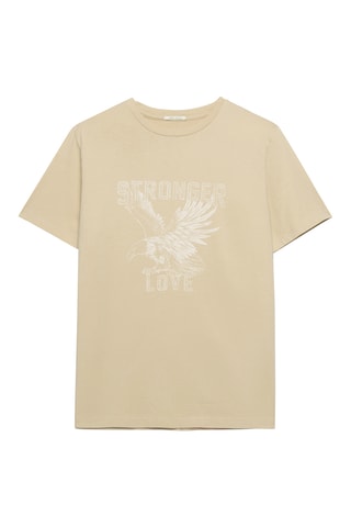 T-shirt loose en coton biologique - Beige