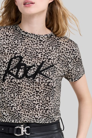 T-shirt in lino - Nero