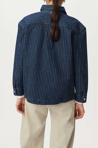Surchemise en jean - Blanc et bleu marine