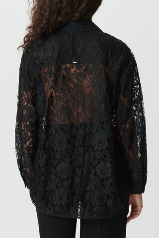 Chemisier oversize en dentelle - Noir