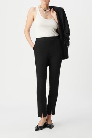 Pantalon slim taille haute - Noir