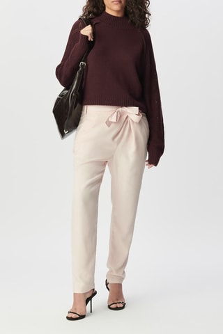 Pantalon carotte taille haute - Rose