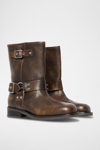 Bottines en cuir de veau - Marron