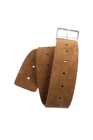 Ceinture en cuir de veau nubuck - Beige