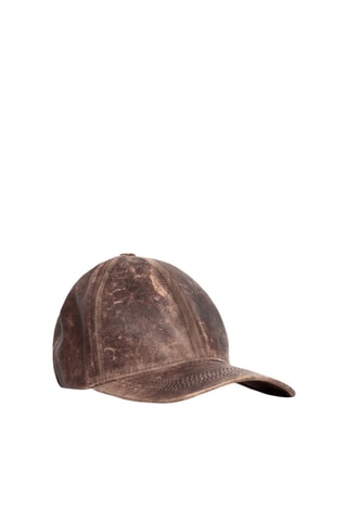 Casquette en cuir d’agneau - Marron