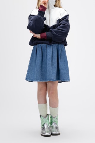Robe en jean et sweat - Bleu marine et ciel