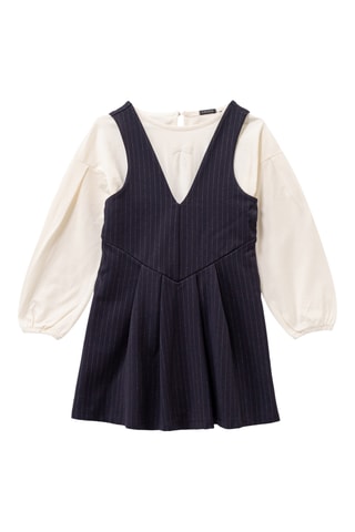 Robe et T-shirt - Bleu marine et écru