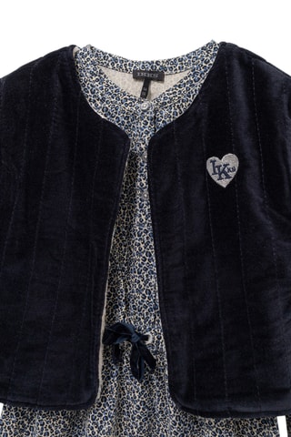 Gilet réversible et robe - Bleu marine et blanc