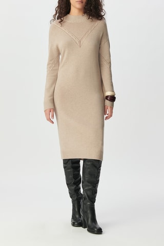 Robe pull en laine - Beige