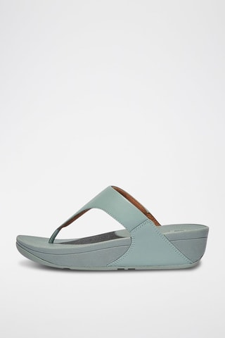 Chanclas de piel de cuña Lulu Leather - Verde