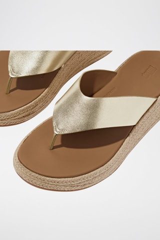 Chanclas de piel con plataforma Microwobbleboard - Beige