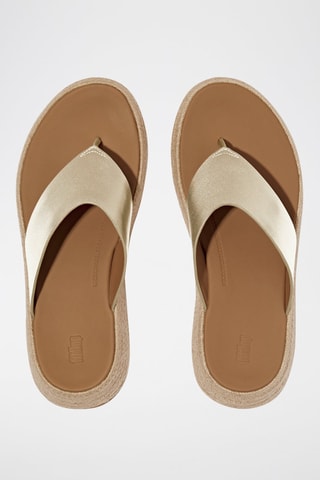 Chanclas de piel con plataforma Microwobbleboard - Beige
