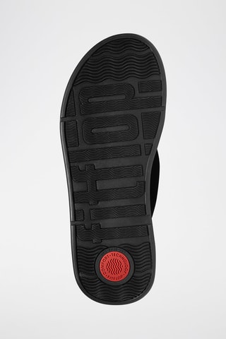 Chanclas de piel con plataforma  - Negro