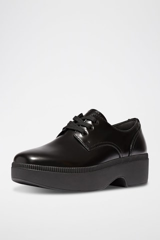 Derbies de piel con plataforma Microwobbleboard - Negro