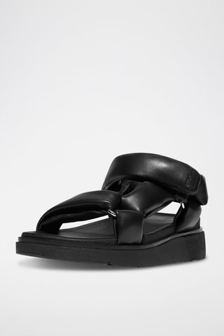 Sandalias de piel de cuña Microwobbleboard - Negro