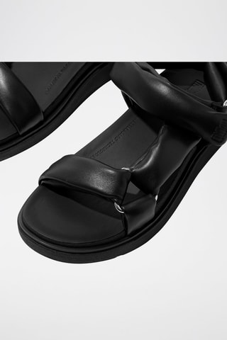Sandalias de piel de cuña Microwobbleboard - Negro