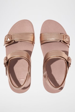 Sandalias de piel de cuña Microwobbleboard - Rosa dorado