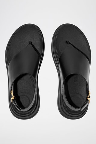 Sandalias de piel con plataforma Microwobbleboard - Negro