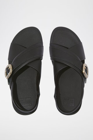 Sandalias de piel de cuña Microwobbleboard - Negro