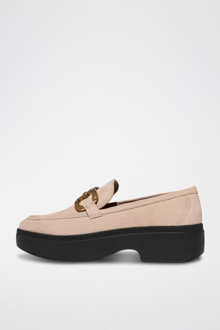 Mocasines de nobuk de tacón Microwobbleboard - Rosa