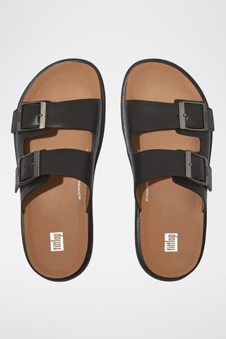 Sandalias de piel de cuña Microwobbleboard - Negro