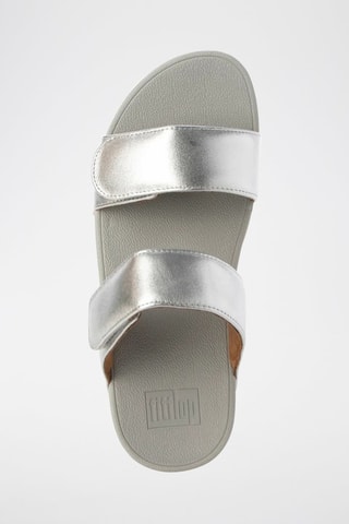 Sandalias de piel Lulu adjustable leather slides - Plateado