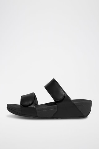 Sandalias de piel Lulu adjustable leather slides - Negro