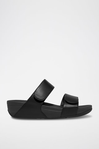 Sandalias de piel Lulu adjustable leather slides - Negro