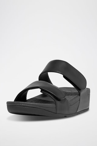 Sandalias de piel Lulu adjustable leather slides - Negro