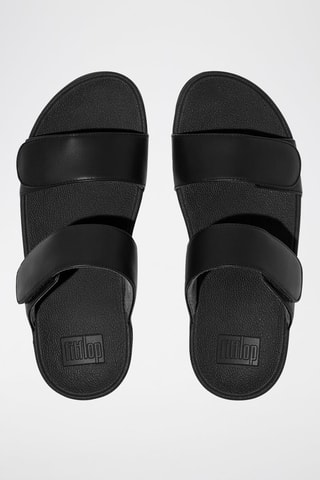 Sandalias de piel Lulu adjustable leather slides - Negro