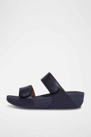 Sandalias de piel Lulu adjustable leather slides - Azul marino