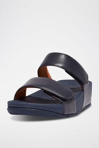 Sandalias de piel Lulu adjustable leather slides - Azul marino