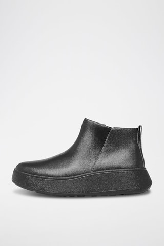 Botines de piel con plataforma F-Mode Leather Flatform - Negro