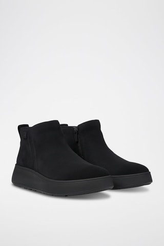 Botines de piel vuelta con plataforma F-Mode Suede Flatform - Negro
