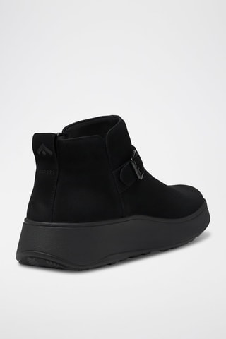 Botines de piel vuelta con plataforma F-Mode Suede Flatform - Negro