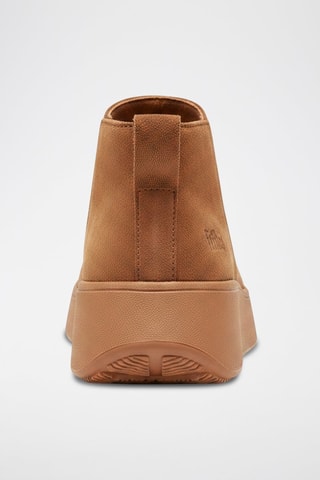 Botines de piel vuelta con plataforma F-Mode Suede Flatform - Beige