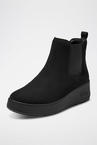 Botines Chelsea de piel vuelta con plataforma F-Mode Suede Flatform - Negro
