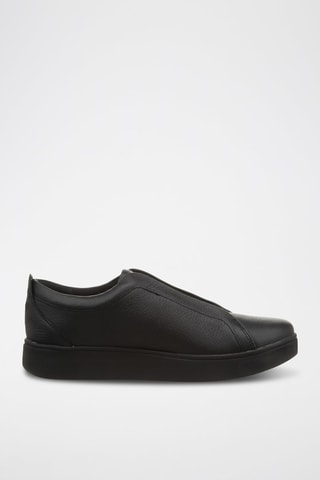 Slip-on de piel Rally Elasteic Tumbled-Leather - Negro