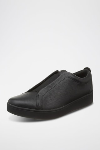 Slip-on de piel Rally Elasteic Tumbled-Leather - Negro