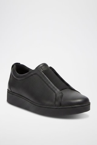 Slip-on de piel Rally Elasteic Tumbled-Leather - Negro