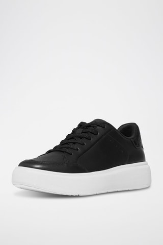 Zapatillas de piel con plataforma Anatomicush - Negro